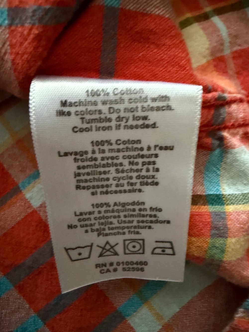 Kavu Men's XL Plaid Orange Short Sleeve Button Up Casual Shirt Hiking Outdoor - Picture 6 of 8